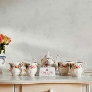 Royal Albert Bone China-theeset – Berkeley-patroon, vintage Engels servies