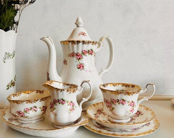 Royal Albert Dimity Rose Bone China Tea Coffee Set, 22-piece LTD