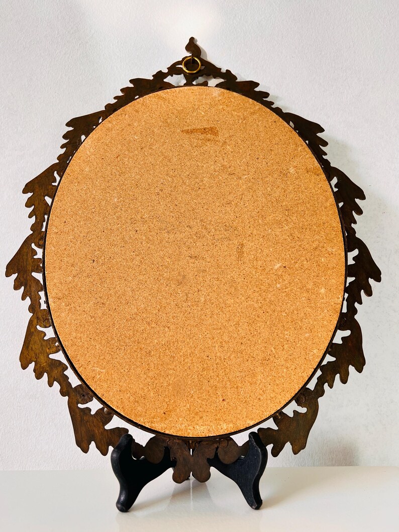 Italian Art Nouveau Oval Mirror Vintage Wall Decor for Entryway or Bedroom image 9