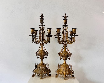 ヴィンテージバロックブロンズシャンデリアスタイルキャンドルホルダー