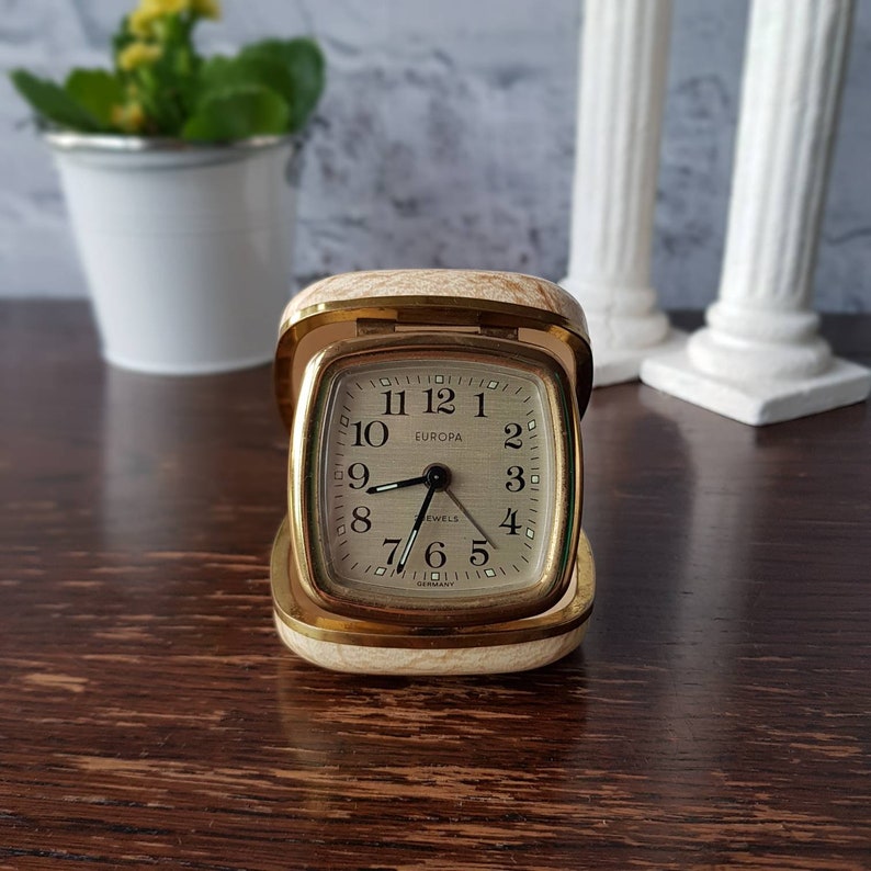 Vintage alarm clock 2 Jewels Europa Made in Germany desk Etsy