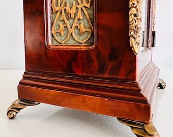 Vintage Warmink Mantel Clock, Wuba Table Clock, Moon-phase, and