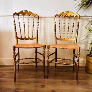 Italian Mid Century Dining Chairs – Set of 4, 1960s Sculptural Wood Frame, Modernist Silhouette
