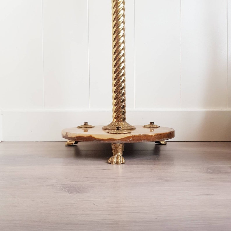 Vintage Standing Coat Rack Brass Stand With 5 Hooks Hall Etsy