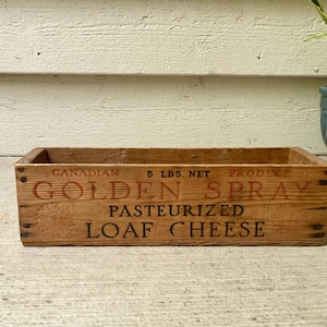 Vintage Wood Cheese Box - Golden Spay Cheese - National Grocers Co. Toronto Canada