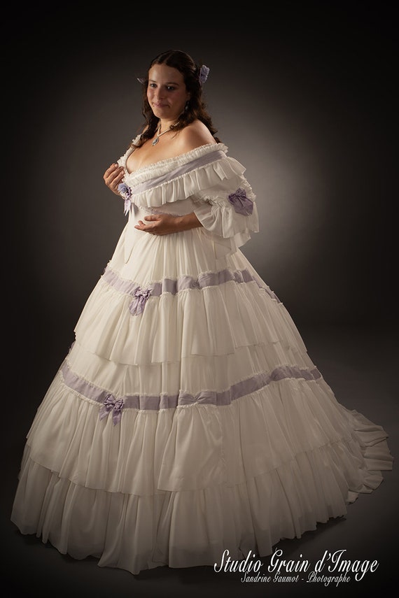 ChezMadameAugustine Wedding Dress Collection Eugénie de Montijo Victorian Dress (Historical)