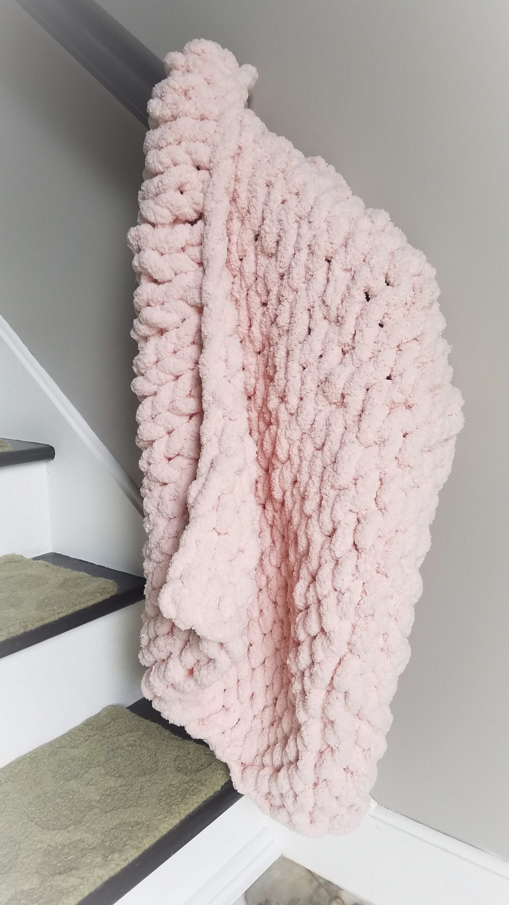 Chenille Yarn, 100 Polyester, Vegan, Chunky Yarn, Jumbo Yarn, Blushing