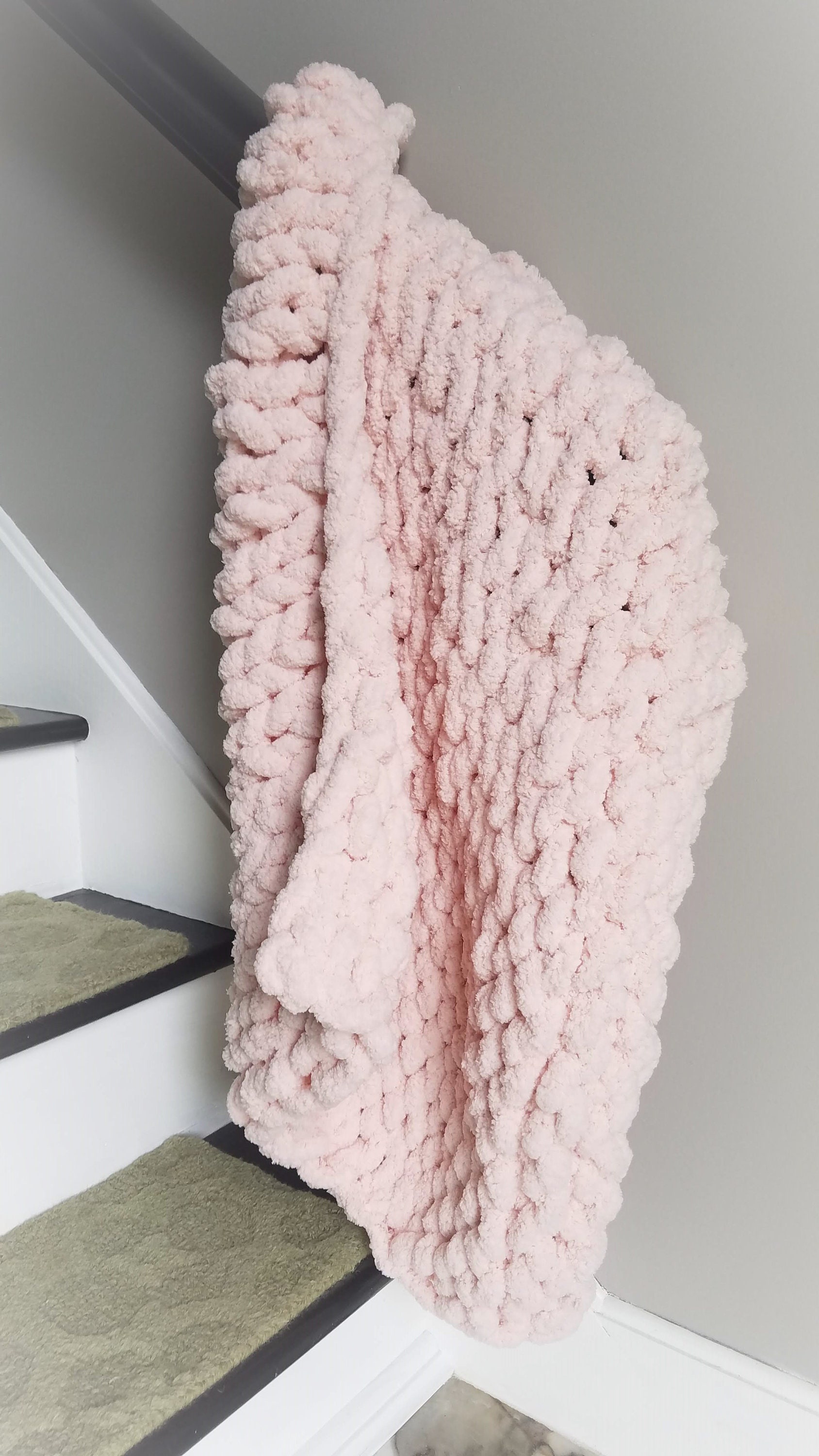 25X30 Vegan Chenille Baby/Lap Blanket, 100 Polyester, Chunky Knit