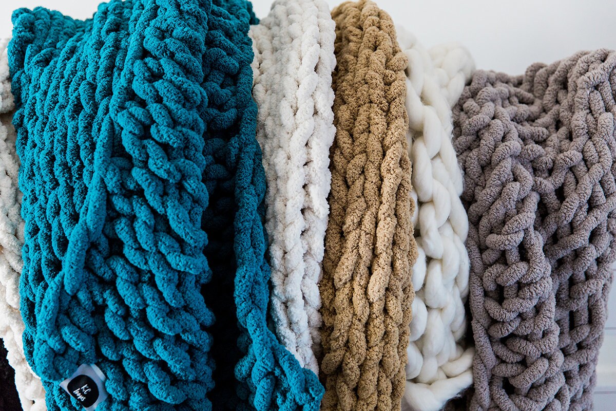 Chenille Yarn, 100 Polyester, Vegan, Chunky Yarn, Jumbo Yarn, Sample Pack