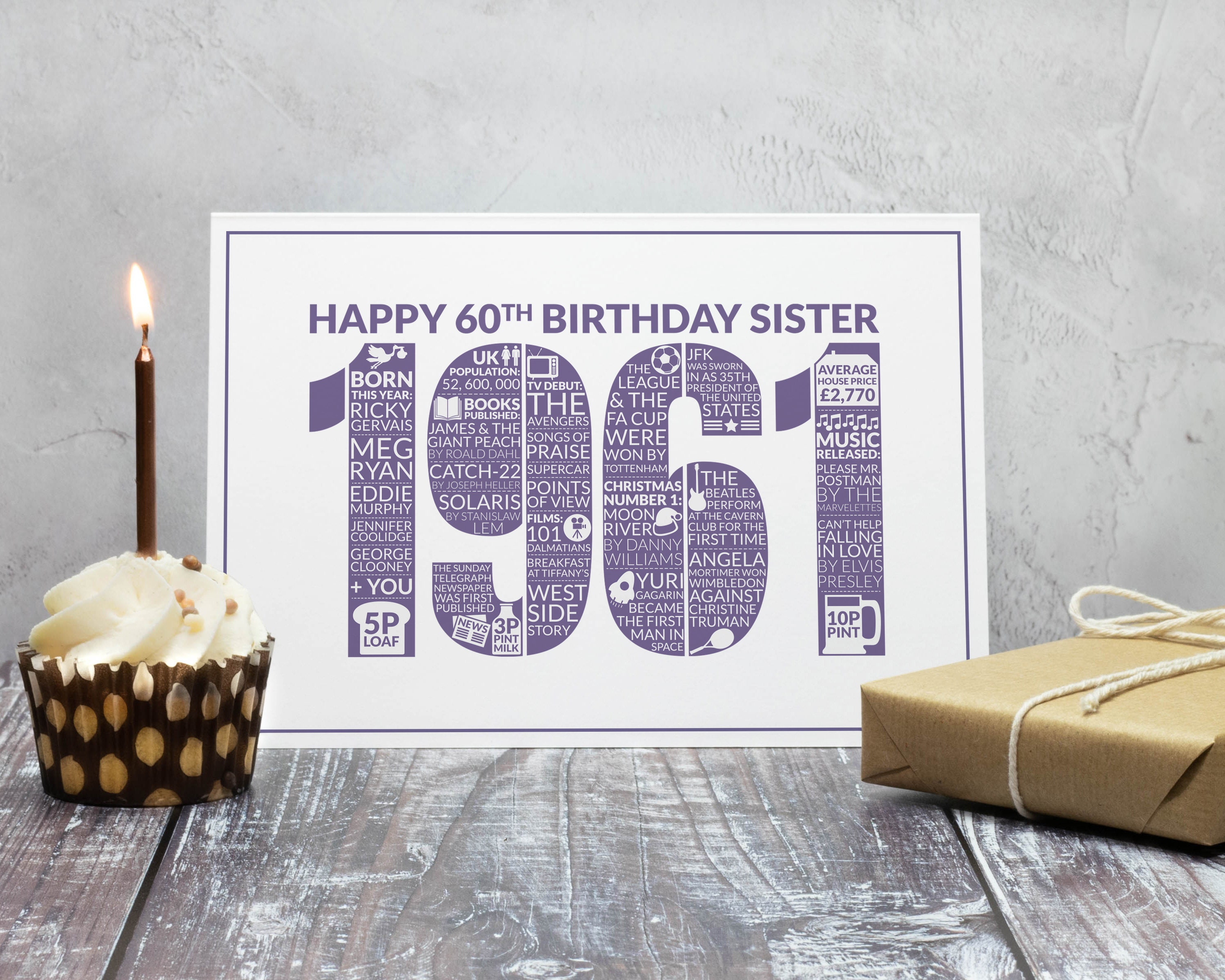 60th Birthday Card Sister Happy 60th Birthday Sister Etsy