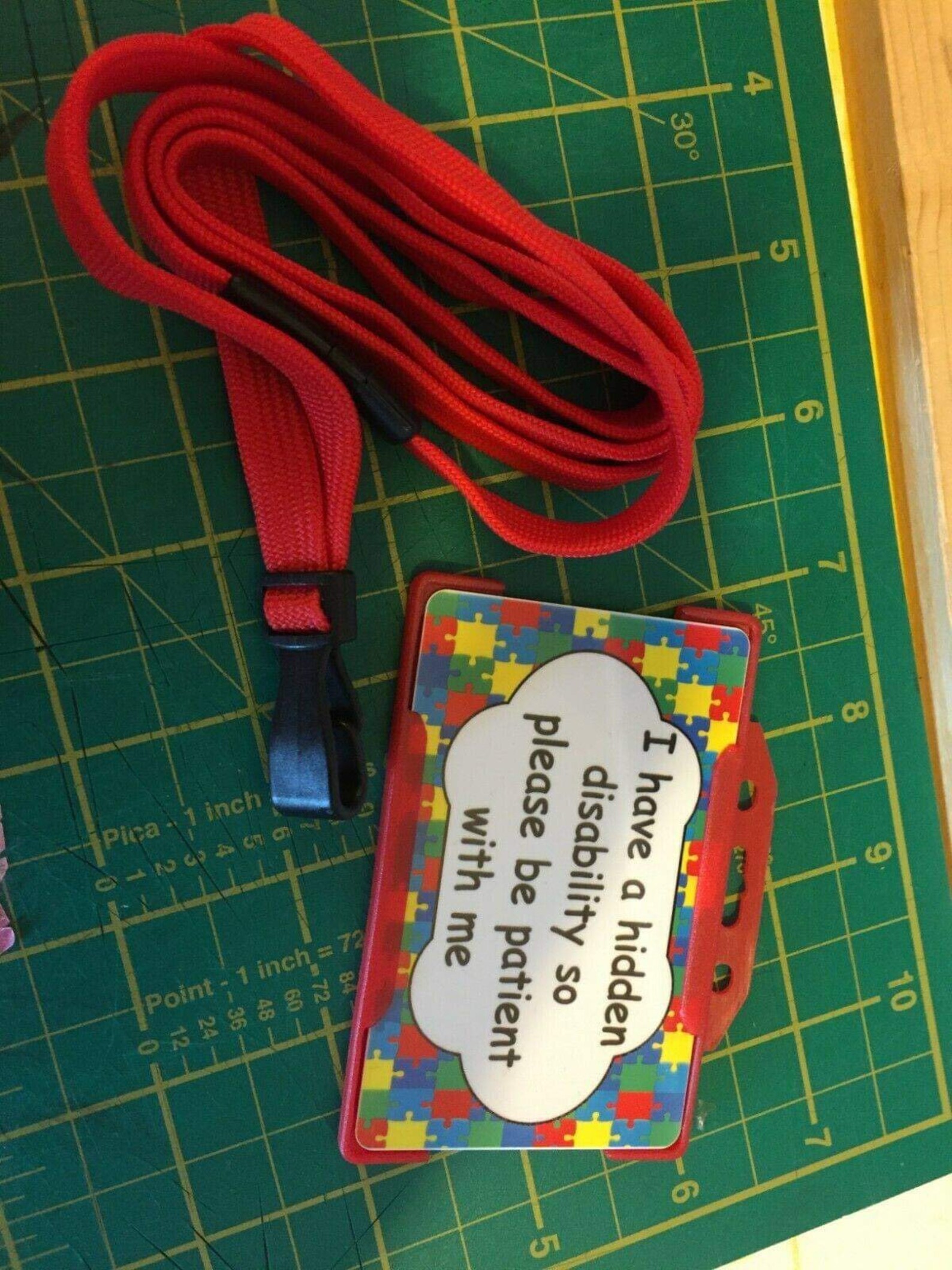Hidden disability lanyard badge jigsaw puzzle bright colours Etsy