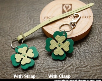 Coach Bag Charm Four Leaf Clover Olive Green Irish Shamrock