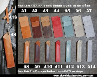001Hand Stitched Genuine Leather Pen Pouch Holder Case, Hanging Neck Pen Case,For Up To Three Pens,Single Pen Pouch,Lanyard Pen Pouch,