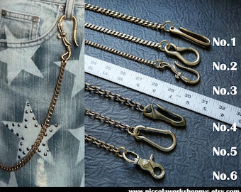081Cartera para hombre, cadenas gruesas, al por mayor, llaveros de latón macizo, portallaves para cinturón, llavero de motociclista de estilo urbano, ropa para hombre, llaveros de acero inoxidable