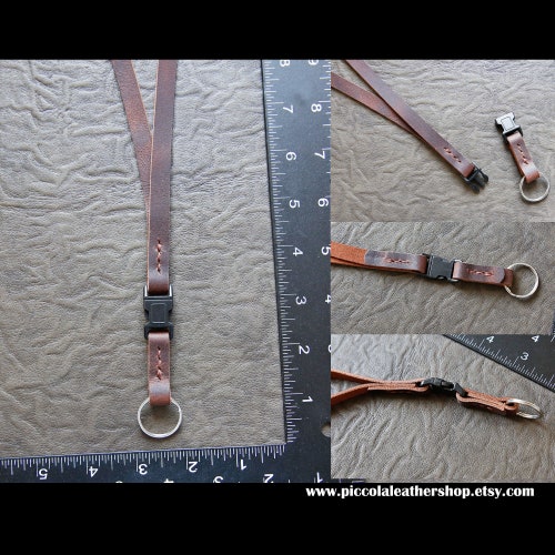 013Genuine Leather Lanyard,Neck Strap,Badge Key Lanyard,quick side release buckle, Badge Holder,ID lanyards,School Work ID Lanyard