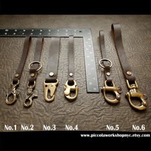 076Genuine Leather Lanyard,Antique Solid Brass Clasp Snap Keys Strap,Bracelet Keychain,Wristlet Key Holder,Leather KeyFob,Keyring,GiftForHim image 1