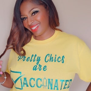 Vaccinated Shirt, Pretty Chics are Vaccinated Shirt image 3