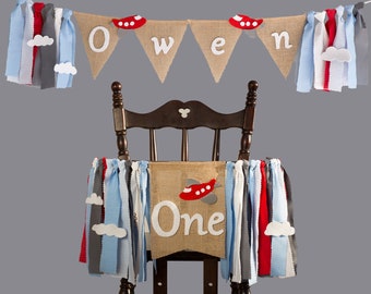 Highchair Banner For One Year Old Baby Girl With Golden