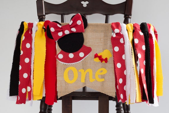 High Chair Banner Minnie Mouse For One Year Old Baby Etsy