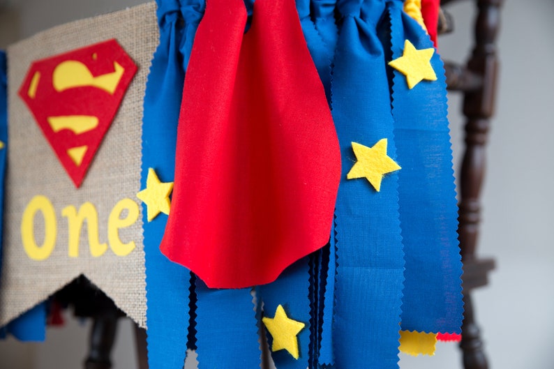 Superman Baby Banner With Blue Ribbons With Stars And Red Cape Etsy