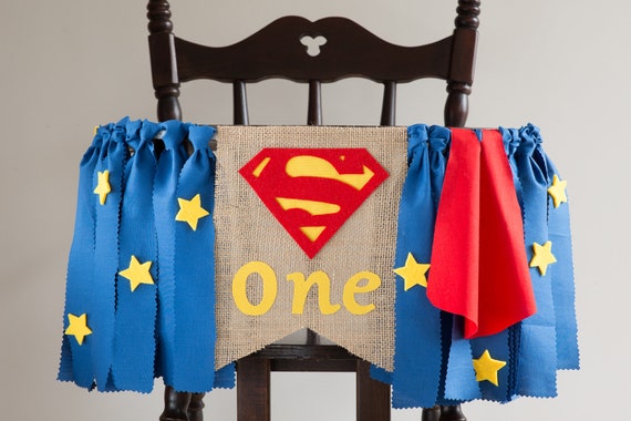 Superman Baby Banner With Blue Ribbons With Stars And Red Cape Etsy