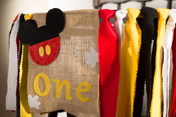 Mickey Mouse High Chair Banner 1st Birthday Mickey Mouse Etsy