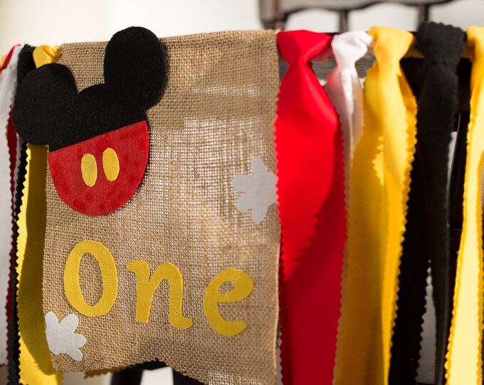 Mickey Mouse High Chair Banner 1st Birthday Mickey Mouse | Etsy