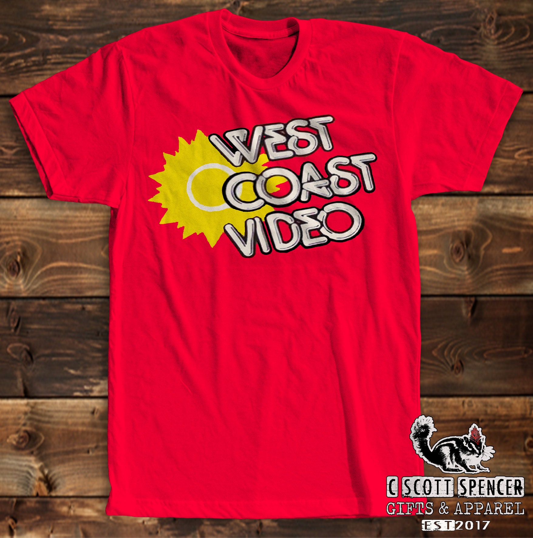 West Coast Video Memorabilia T-shirt red or Black C Scott Etsy