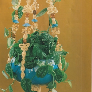 Enchanted Mushroom Macrame Hanger Vintage Pattern
