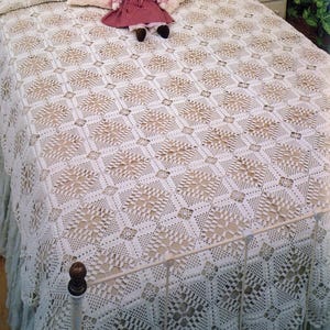 Garden Paths Bedspread PDF Pattern for single and double sizes crochet