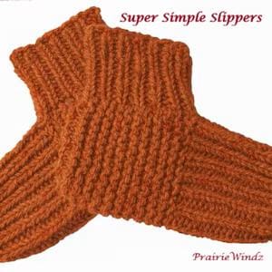 Super Simple Slippers With Cuff pdf knit pattern