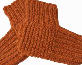 Pantufas Super Simples com Punho - Padrão de Tricô em PDF