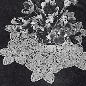 Pineapple Doily and Centerpiece and Tablecloth Vintage Crochet Pattern PDF