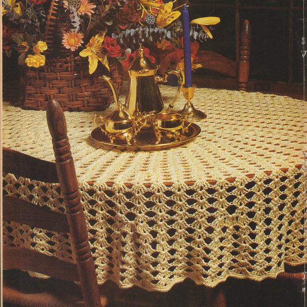 Easy Oval Tablecloth Vintage Crochet Pattern