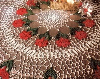 Toalha de mesa de crochê irlandês para festas - Padrão em PDF - Nível Avançado