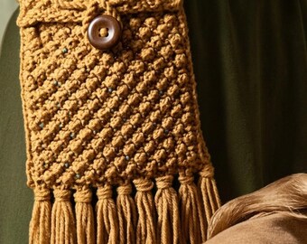 Beaded Knit Bag & Belt Set vintage retro pdf pattern 1970s