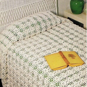 Popcorn Bedspread crochet single or double size pdf pattern