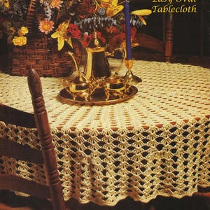 Leichte ovale Tischdecke Vintage Häkelmuster