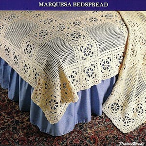 Patrón de crochet vintage fácil para colcha Marquesa (PDF, 1989)