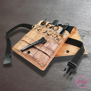 Borsa da parrucchiere glitterata con design Shining Rosegold, borsa per attrezzi da parrucchiere, borsa per forbici da parrucchiere, borsa da cintura da parrucchiere, regalo da parrucchiere