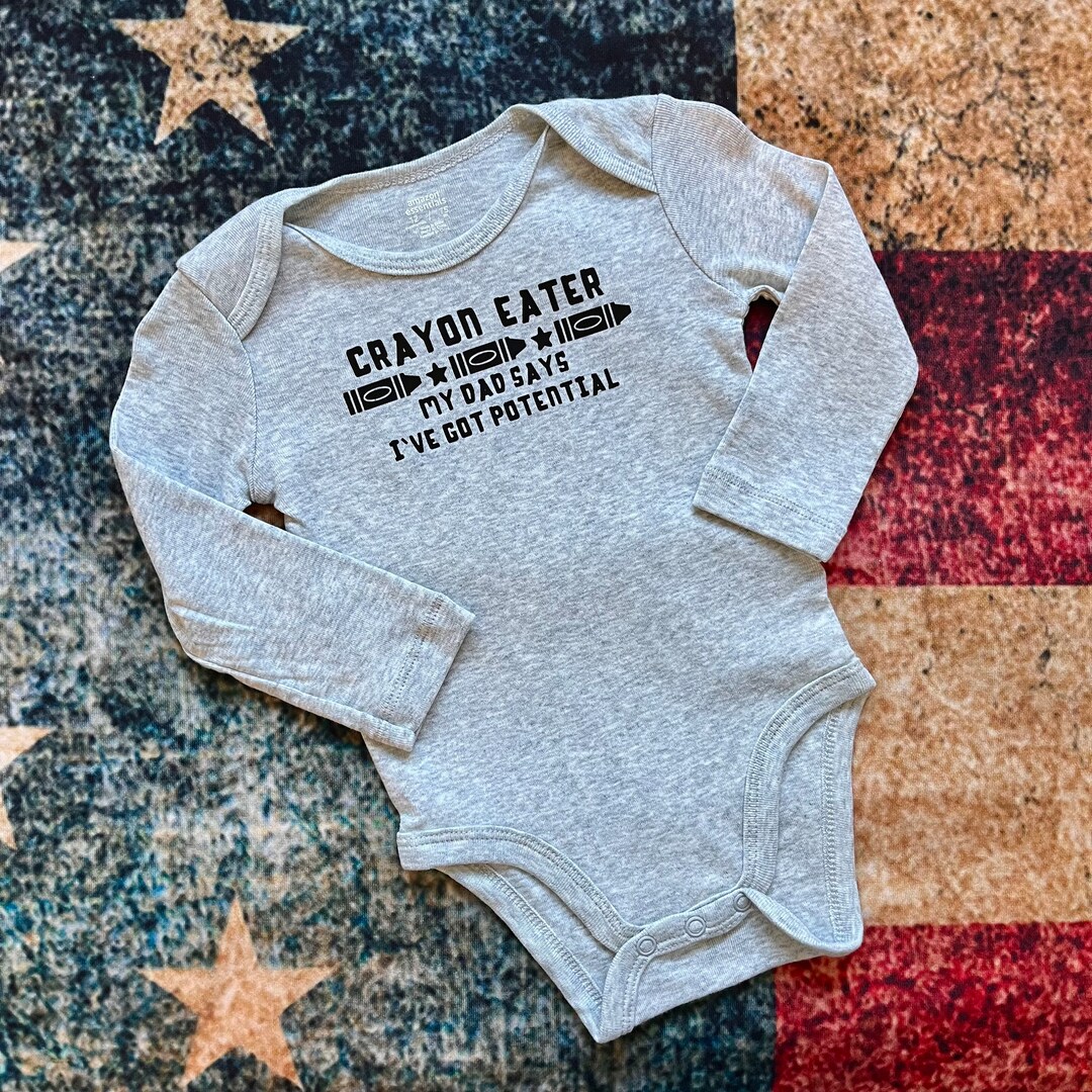 Crayon Eater Long Sleeve Onesie Etsy