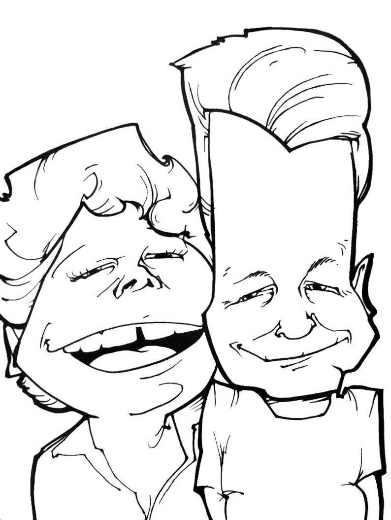 Caricature for couple in Black&white. Great idea for wedding | Etsy