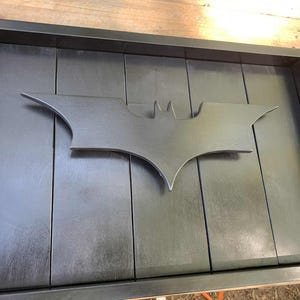 Batman Wall Sign | Lighted Batman Logo Wall Art | Man Cave Decor | Superhero Wall Decor | Wooden Batman Sign image 11