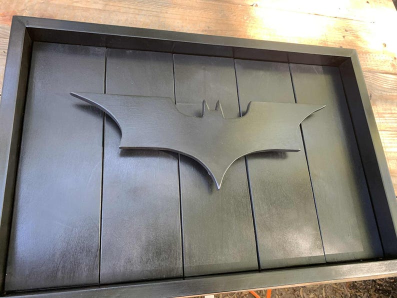 Batman Wall Sign | Lighted Batman Logo Wall Art | Man Cave Decor | Superhero Wall Decor | Wooden Batman Sign image 11