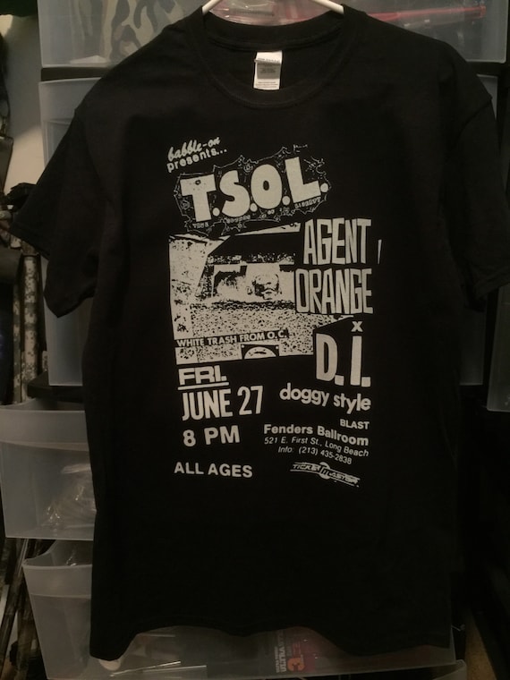 T Shirt Old Punk Rock Concert Flyer Tsol Agent Orange Di Doggy Etsy T Shirt Old Punk Rock Concert Flyer Tsol Agent Orange Di Doggy Etsy