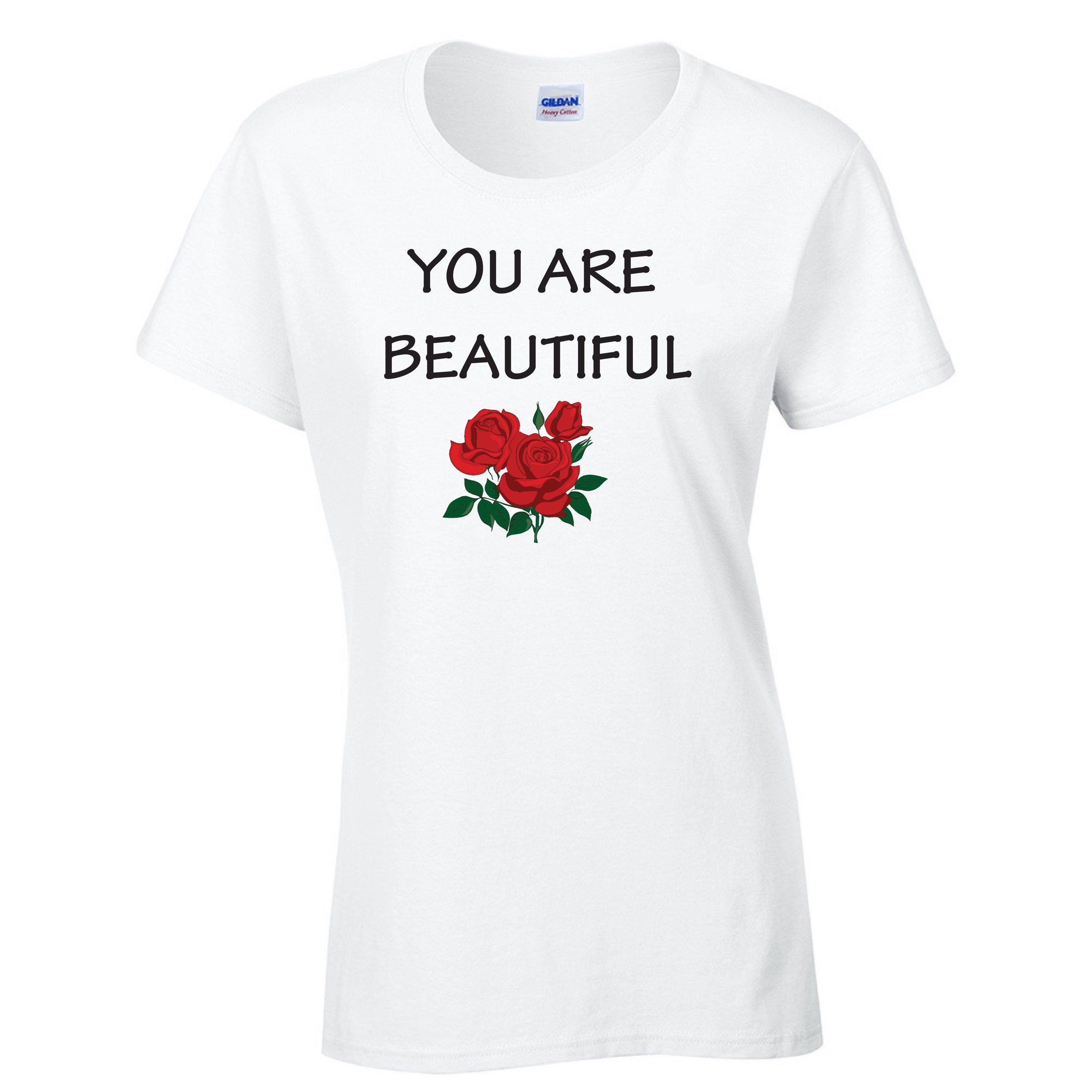Tshirt You Are Beautiful Womens tshirt White. Empowering Etsy