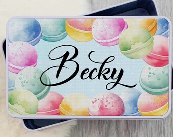 Bath Bombs Rectangular Treats Tin Personalised. Customised box, Bath gift set, relaxing gift box, bits bobs christmas  birthday present