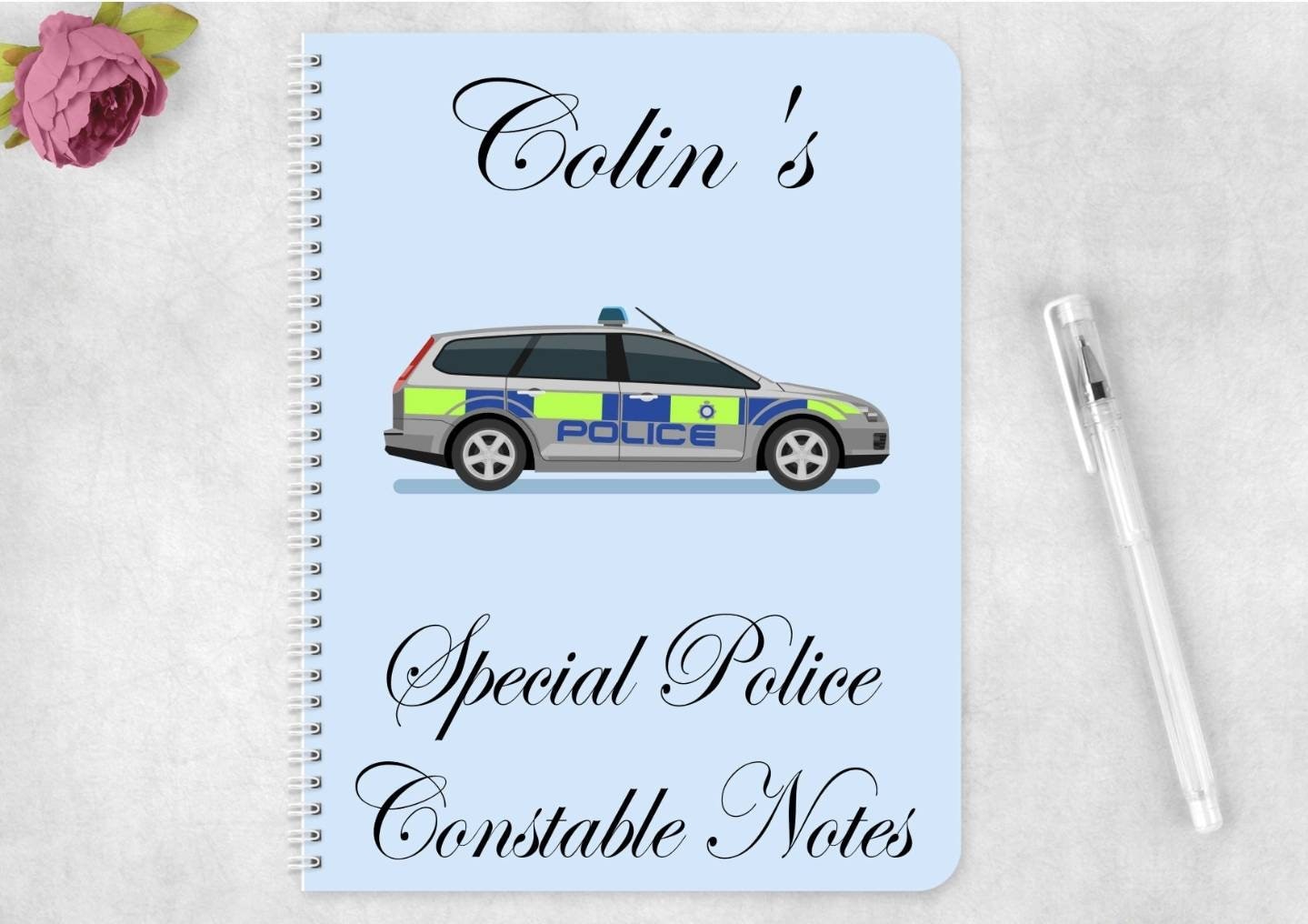 Special Police Constable Notes Notebook Personalise Recyclable Eco ...