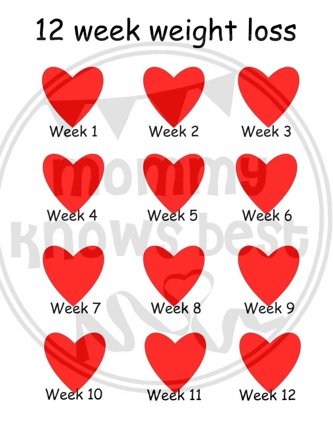 weekly weight loss chart template