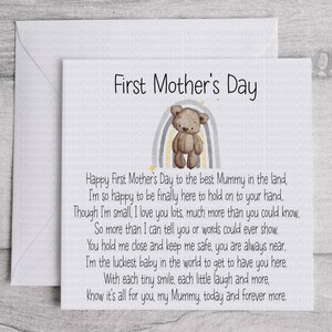 Primo biglietto per la festa della mamma. biglietto di auguri sentimentale ricordo poesia. Biglietto ecologico riciclabile. Mummia 1° biglietto prezioso per la festa della mamma